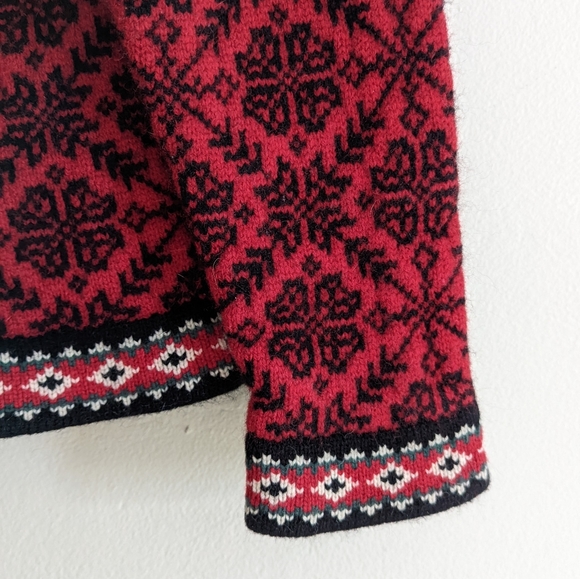 L.L. Bean | S/M | Nordic Fair Isle Merino Wool Zip From Sweater - Picture 5 of 11